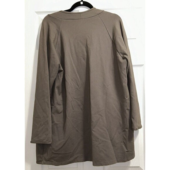 Clara Sun Woo Open Draped Cardigan Jacket Lagenlook Brown Tan Medium - Picture 2 of 7